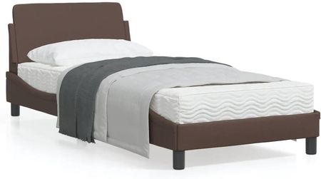 vidaXL Rama łóżka z zagłówkiem brązowa 90x200cm sztuczna skóra (373120)