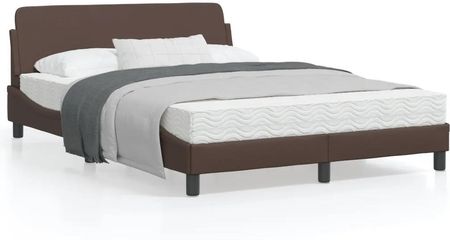 vidaXL Rama łóżka z zagłówkiem brązowa 120x200 cm sztuczna skóra (373160)