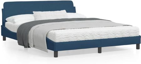vidaXL Rama łóżka z zagłówkiem niebieska 160x200 cm obita tkaniną (373211)