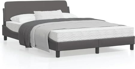 vidaXL Rama łóżka z zagłówkiem szara 140x200 cm sztuczna skóra (373201)