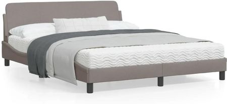 vidaXL Rama łóżka z zagłówkiem kolor taupe 160x200 cm obita tkaniną (373209)