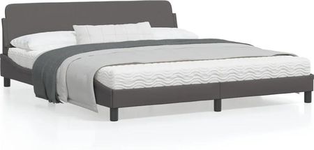 vidaXL Rama łóżka z zagłówkiem szara 180x200 cm sztuczna skóra (373241)