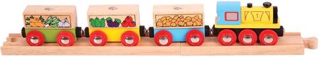 Bigjigs Toys Pociąg z Owocami i Warzywami BJT180
