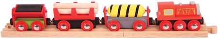 Bigjigs Toys Pociąg z Materiałami Budowlanymi BJT183