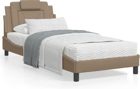 vidaXL Rama łóżka z zagłówkiem cappuccino 80x200 cm sztuczna skóra (3208058)