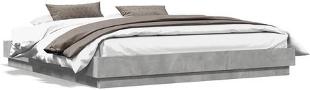 vidaXL Rama łóżka z oświetleniem LED szarość betonu 180x200 cm (3209775)