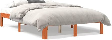 vidaXL Rama łóżka woskowy brąz 120x200 cm lite drewno sosnowe (844170)