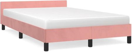 vidaXL Rama łóżka z wezgłowiem różowa 120x190 cm aksamit (379552)