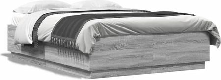 vidaXL Rama łóżka szary dąb sonoma 140x200cm materiał drewnopochodny (3209707)