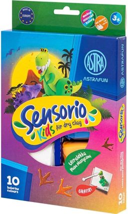 Astra Art-Pap Lekka Masa Plastyczna Dinozaury Sensorio Kids 10 Kolorów
