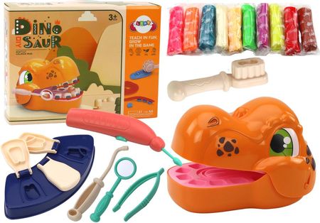 Lean Toys Zestaw Kreatywny Dinozaur Dentysta Masa Plastyczna Akcesoria