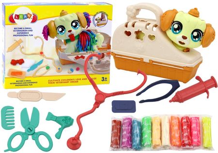 Lean Toys Zestaw Kreatywny Masa Plastyczna Piesek W Transporterze Weterynarz