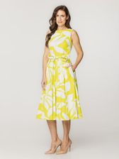 Zdjęcie Sukienka w białe i limonkowe kwieciste wzory - Libiąż