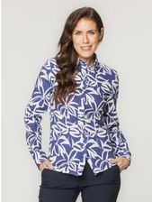 Zdjęcie Klasyczna, granatowa bluzka w białe kwiaty - Rakoniewice