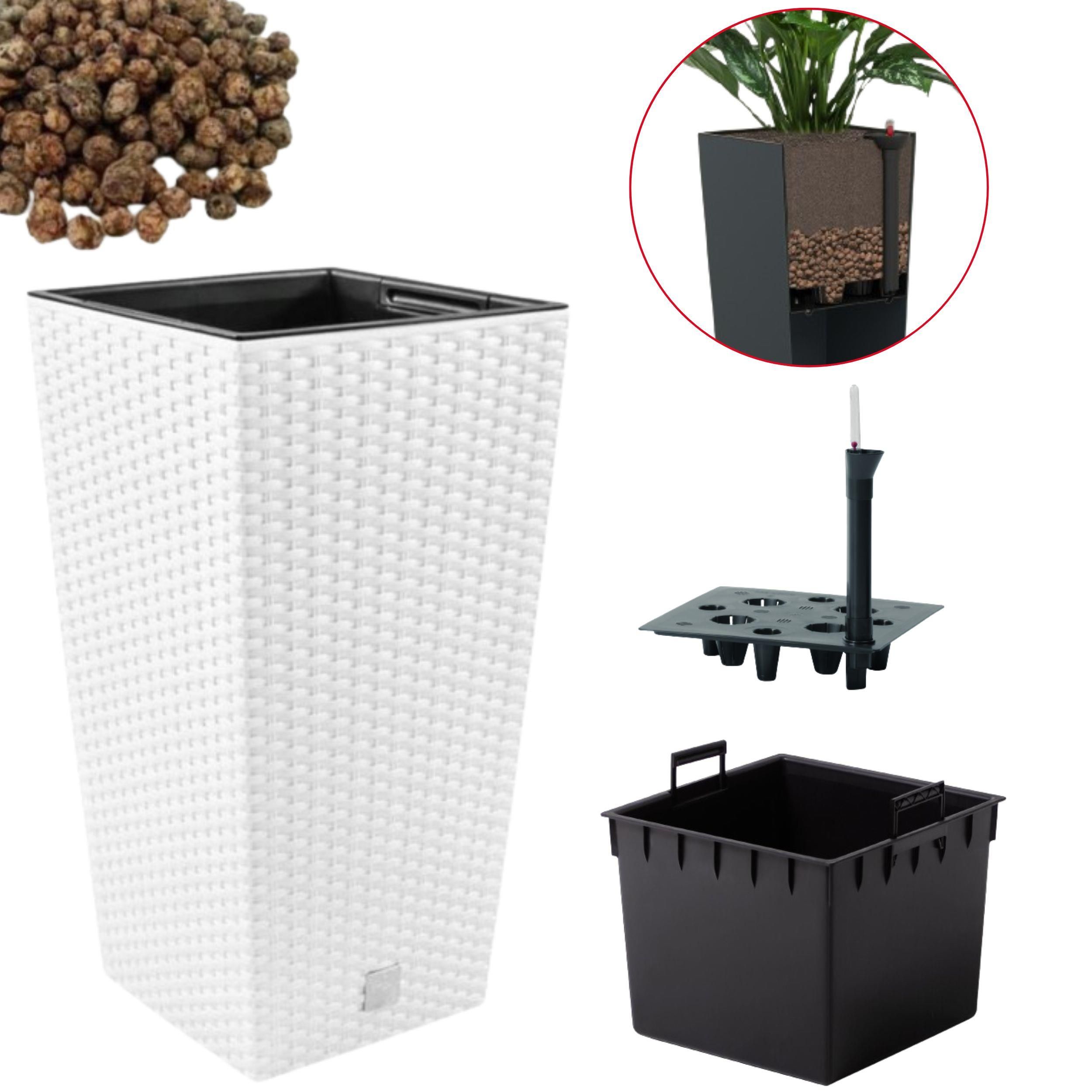 Prosper Plast dbsa350-s449 34.5 x 38.5 cm Sabbia Flowerpot – Bianco