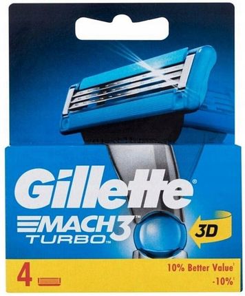 Gillette Mach3 Turbo Wkłady do maszynek 4 szt.