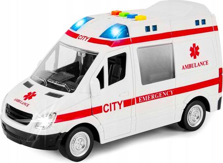 Malplay Duża Karetka Ambulans Pogotowie Z Dźwiękiem Auto Światło Otwierane Drzwi