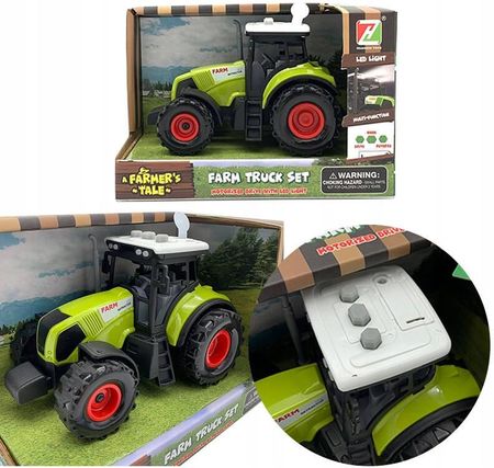 Madej Traktor Ciągnik Zabawka Rolniczy Farm Zielony Światło Dźwięk
