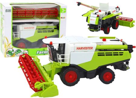 Lean Toys Duży Kombajn Rolniczy Do Zboża Ruchome Elementy Zielony