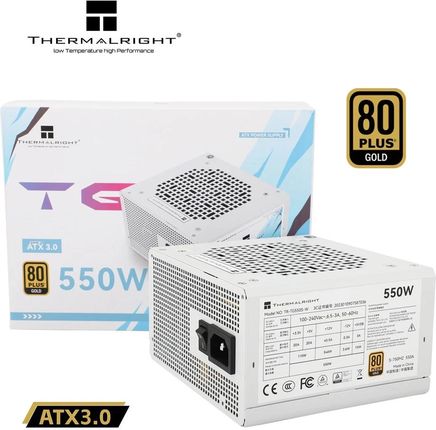 Thermalright TG S (Non-Modular) Biały z lampą LED RGB - Zasilacz do komputera - 550 wat - 120 mm - 80 Plus 80+ Gold (TRTG550SW)