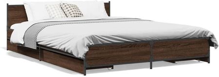 vidaXL Rama łóżka z szufladami brązowy dąb 120x200 cm (3279941)