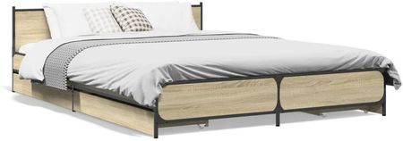 vidaXL Rama łóżka z szufladami dąb sonoma 120x200 cm (3279938)
