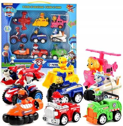 Toys Psi Patrol Figurki Samochodziki 9Szt. Z Napędem Chase Zestaw Dla Dzieci
