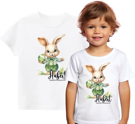 Koszulka T-shirt Zajączek Wielkanocny Pisanki Wielkanoc Imię r. 104