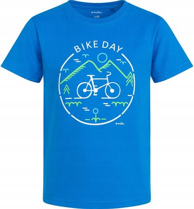 T-shirt Koszulka dziecięca chłopięca 128 Bawełna Mtb Rower niebieski Endo