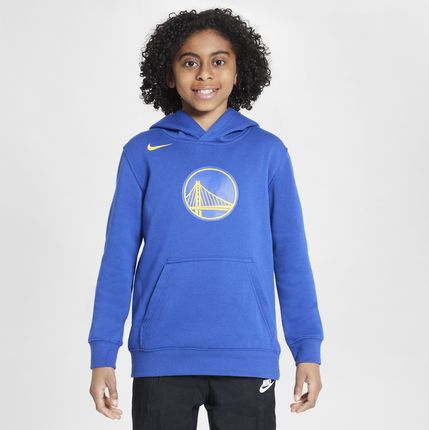 Dzianinowa bluza z kapturem dla dużych dzieci Nike NBA Golden State Warriors Club - Niebieski