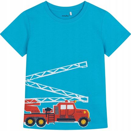 T-shirt dziecięcy chłopięcy Bawełna niebieski 104 straż pożarna Endo