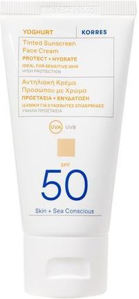 Krem Korres Yoghurt Sunscreen Face Tinted Spf 50 Koloryzujący Ochronny Spf 50 na dzień 50ml