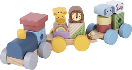 Tooky Toy Kolejka Drewniana Ze Zwierzątkami Układanka Montessori
