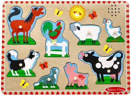 Melissa & Doug Puzzle Dźwiękowe Zwierzęta Z Farmy