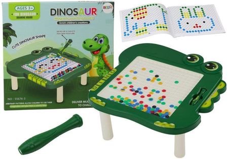 Lean Toys Stolik Tablica Magnetyczna Edukacyjna Dinozaur Pad Układanka Zielona