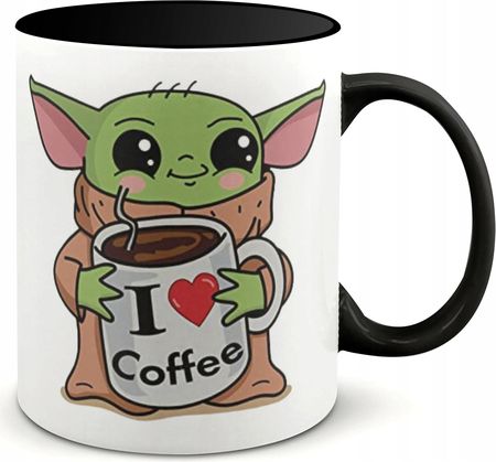 Kubek Czarne Wnętrze Ucho Baby Yoda Star Wars No Coffee Workee