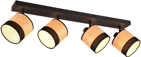 Trio Bolzano R81664032 plafon lampa sufitowa listwa elegancki klosz reflektory 4x10W E14 czarny/drewniany