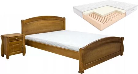 Łóżko drewniane 160x200 Cezar z materacem piankowym Hilding Salsa