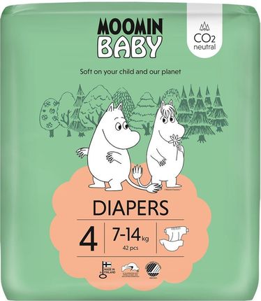 MOOMIN BABY Diapers Pieluszki ekologiczne 4 (7-14kg), 42szt. 
