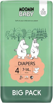 MOOMIN BABY Diapers Pieluszki ekologiczne 4 (7-14kg), 63szt. 