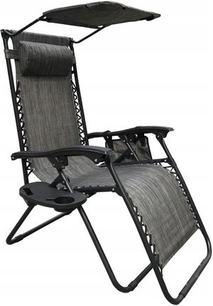 Saska Garden Leżak Ogrodowy Fotel Plażowy Składany Krzesło Turystyczne Z Daszkiem Xl