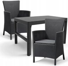Gardenline Zestaw Mebli Ogrodowych Rattan 2 Fotele + Stolik Sad3013