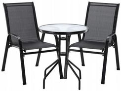 Gardenline Zestaw Mebli Ogrodowych Metal/ Szary 2 Krzesła Stolik Anh0884+Anh0877
