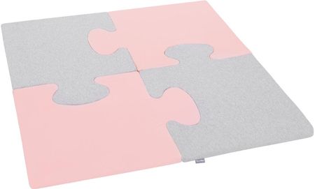 Kiddymoon Piankowe Puzzle Do Zabawy Kwadrat Różowy-Jasnoszary