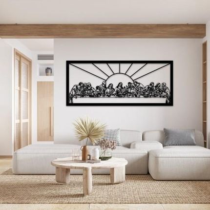 Timberwear Obraz Drewniany Na Ścianę Ażurowy Ostatnia Wieczerza 90X40Cm Czarny