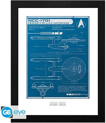Abystyle Oprawiony Plakat Star Trek Uss Enterprise'S Plan