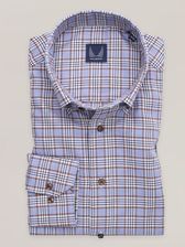 Zdjęcie Błękitna taliowana koszula w kratkę - Reda