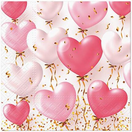Paw Serwetki Papierowe Heart Balloons Rose 33cm 20 Szt.