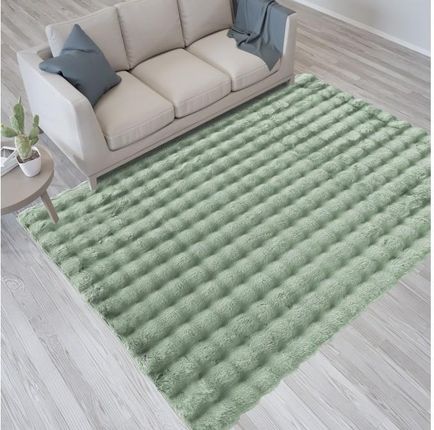 Pluszowy dywan Marley soft 3D green dywanik 060x100 kolor miętowy