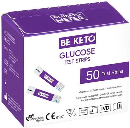 Testy paskowe GLUKOZA do Gluketo Meter BeKeto - Szybkie i precyzyjne pomiary glukozy - 50 sztuk